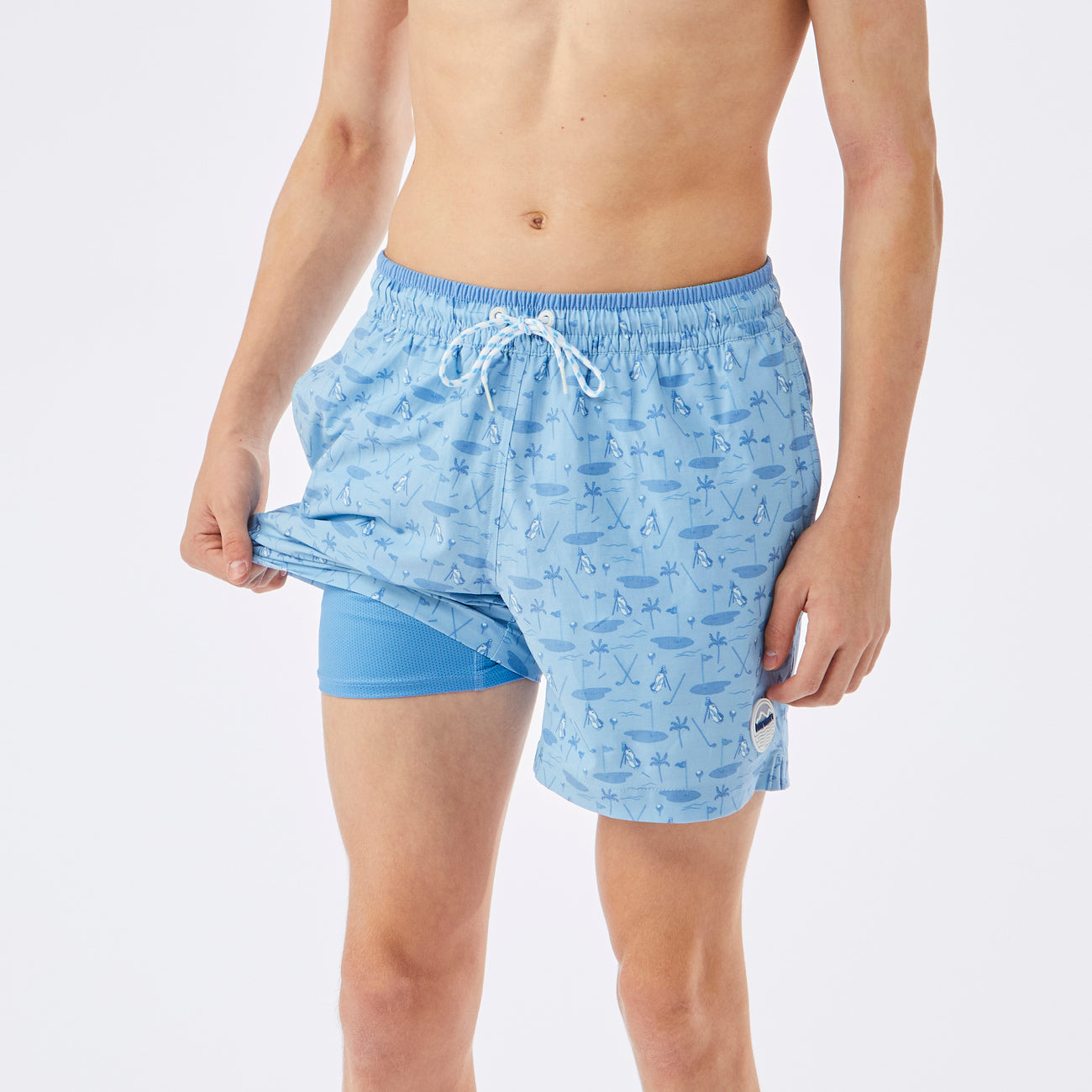 Beachside Birdie Swim Trunks | Light Blue