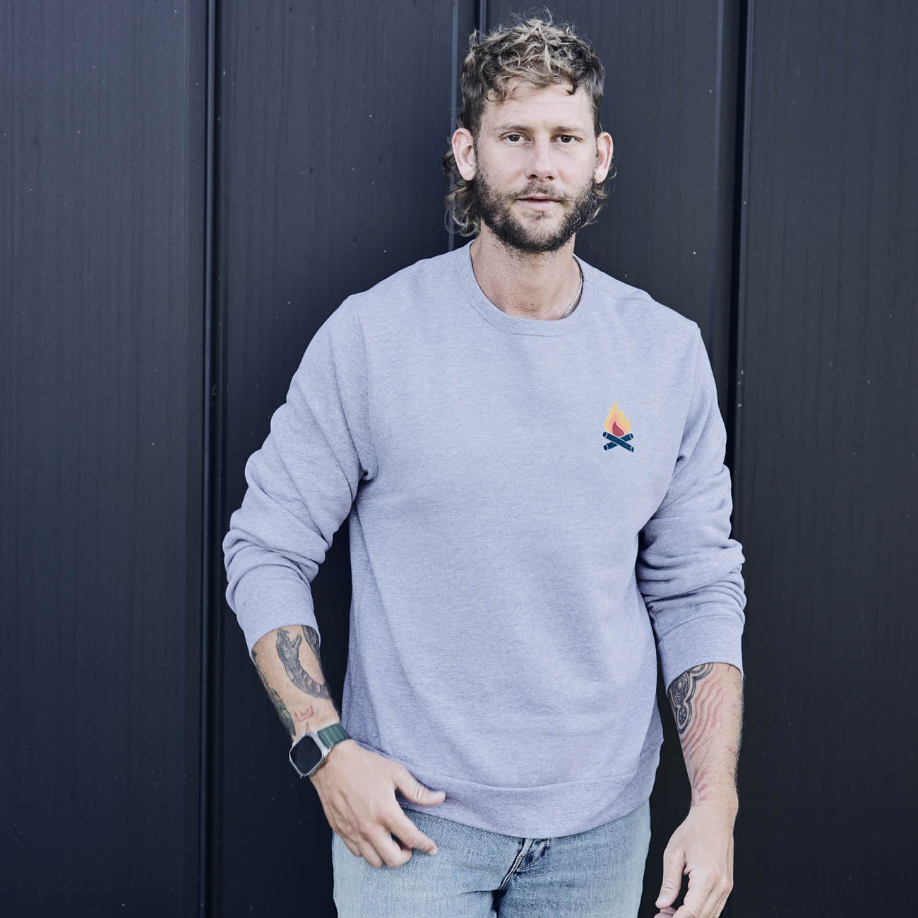 Campfire Fleece Crewneck | Heather Gray