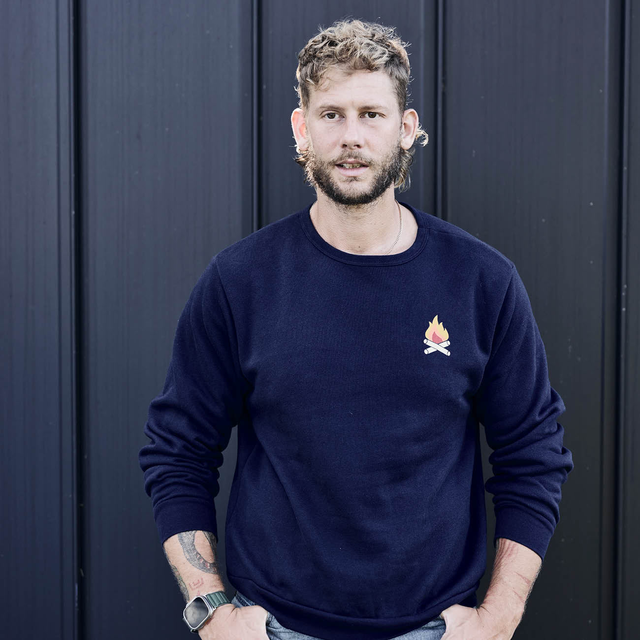 Campfire Fleece Crewneck | Navy