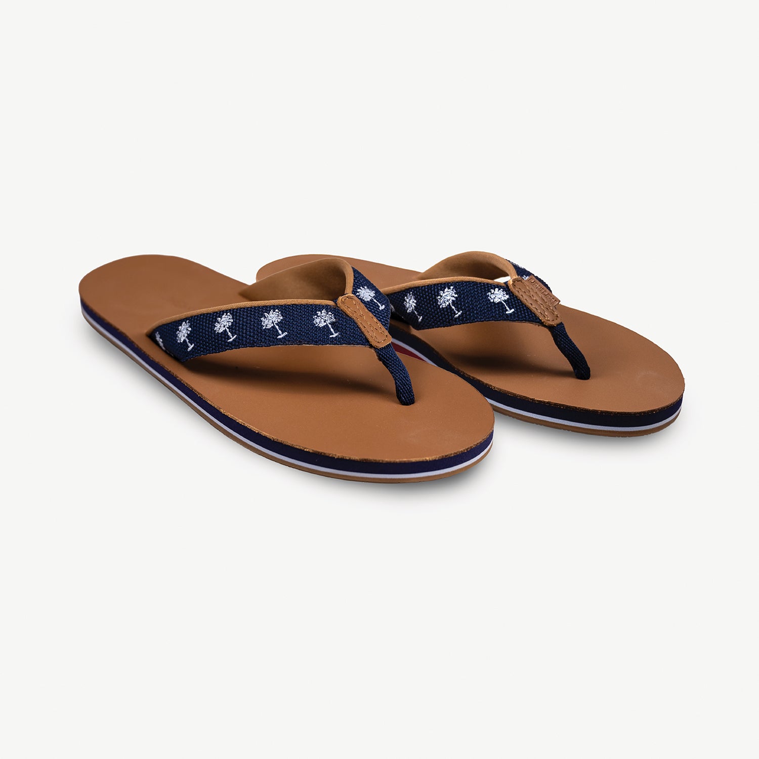 Shep x Hari Mari women's flip flops with palm trees