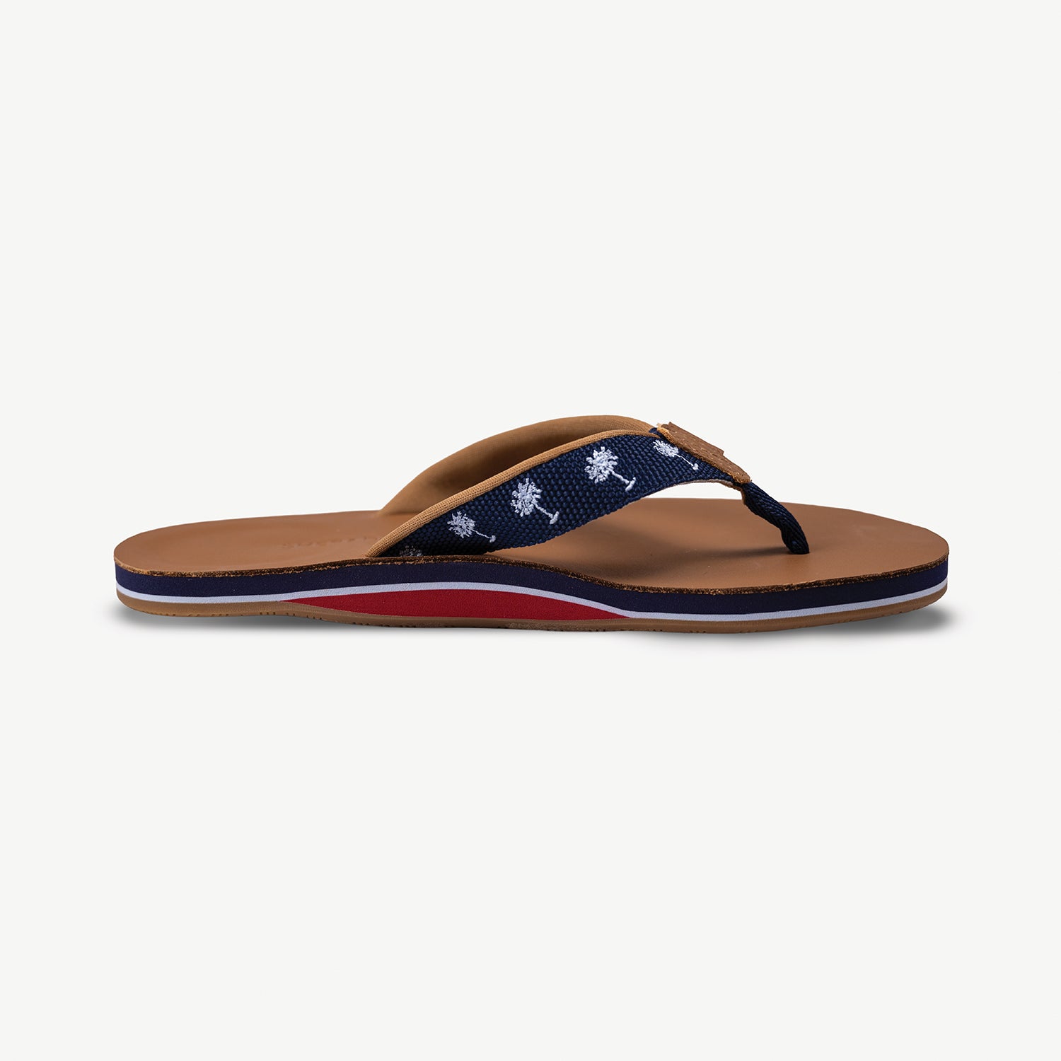 Shep x Hari Mari women's flip flops with palm trees