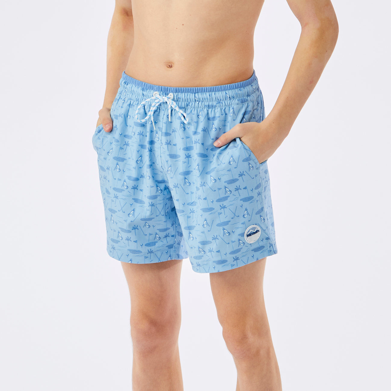 Beachside Birdie Swim Trunks | Light Blue