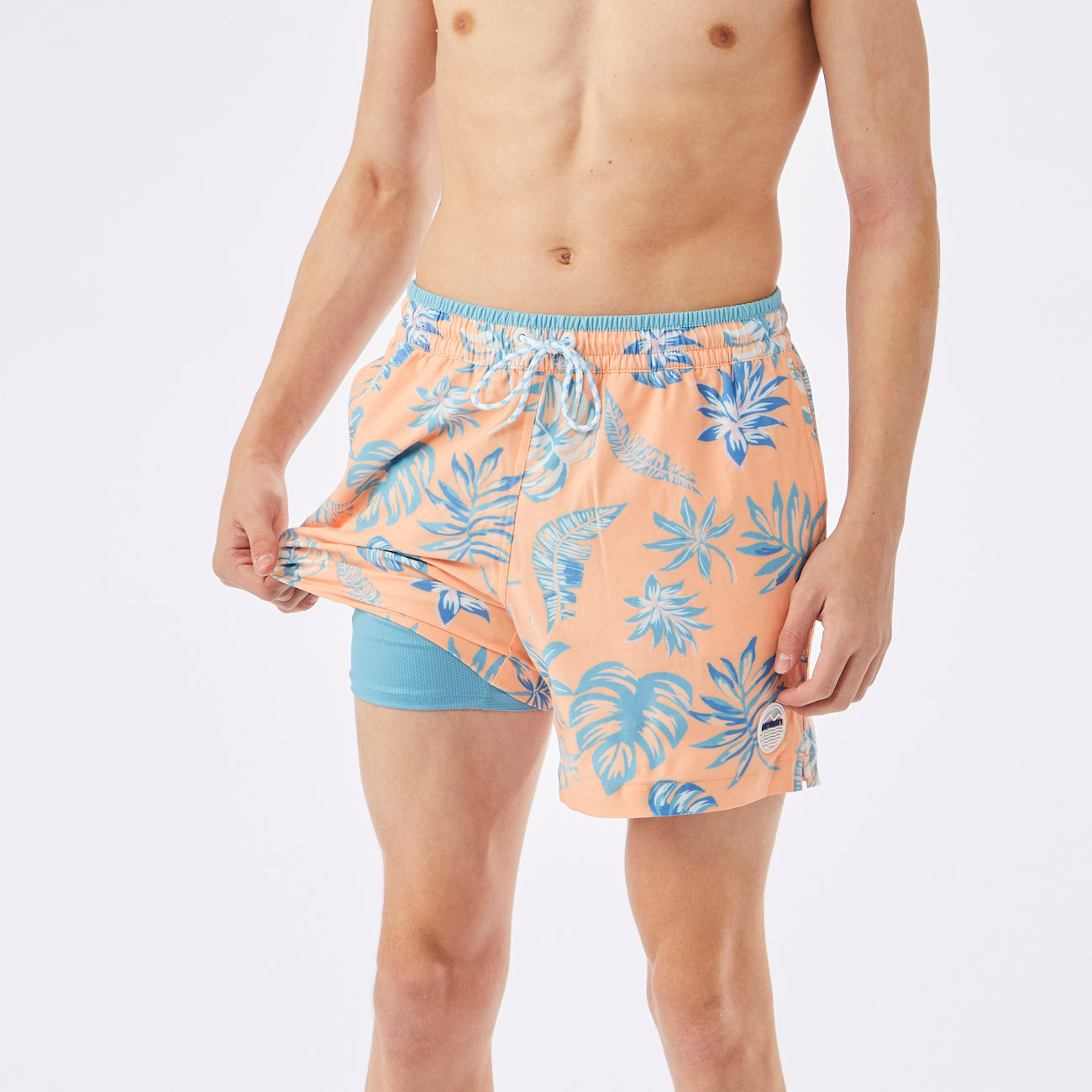 Cabana Bloom Swim Trunks | Coral