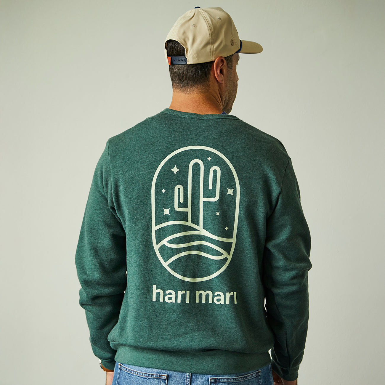 Cactus Chill Fleece Crewneck | Heather Forest