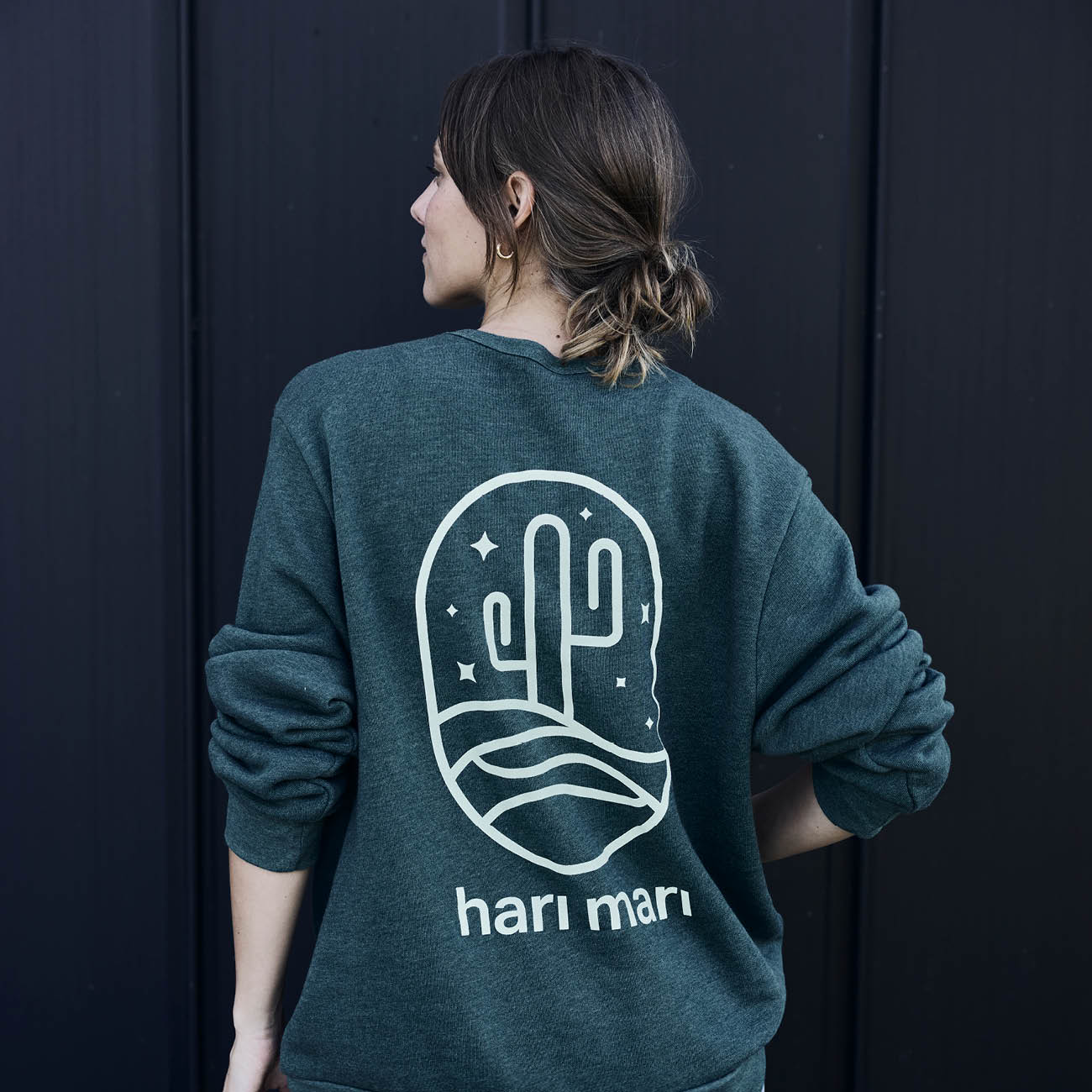 Cactus Chill Fleece Crewneck | Heather Forest