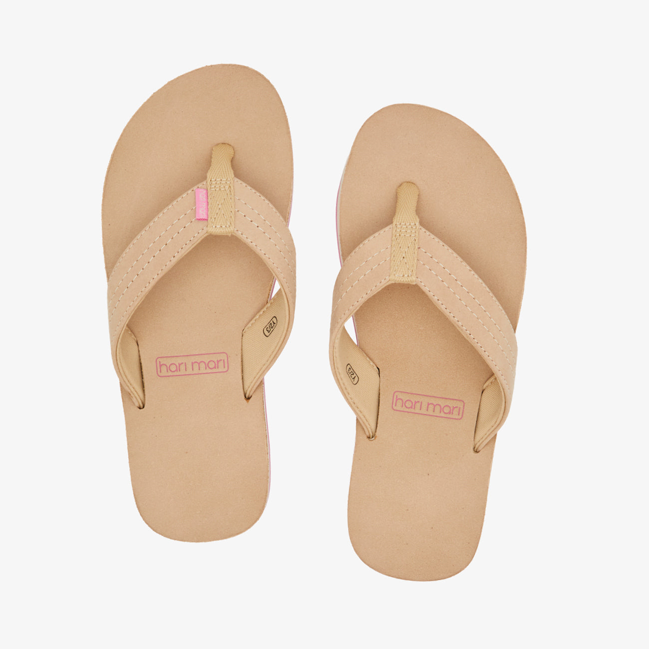 tan and pink girls' flip flop from Hari Mari