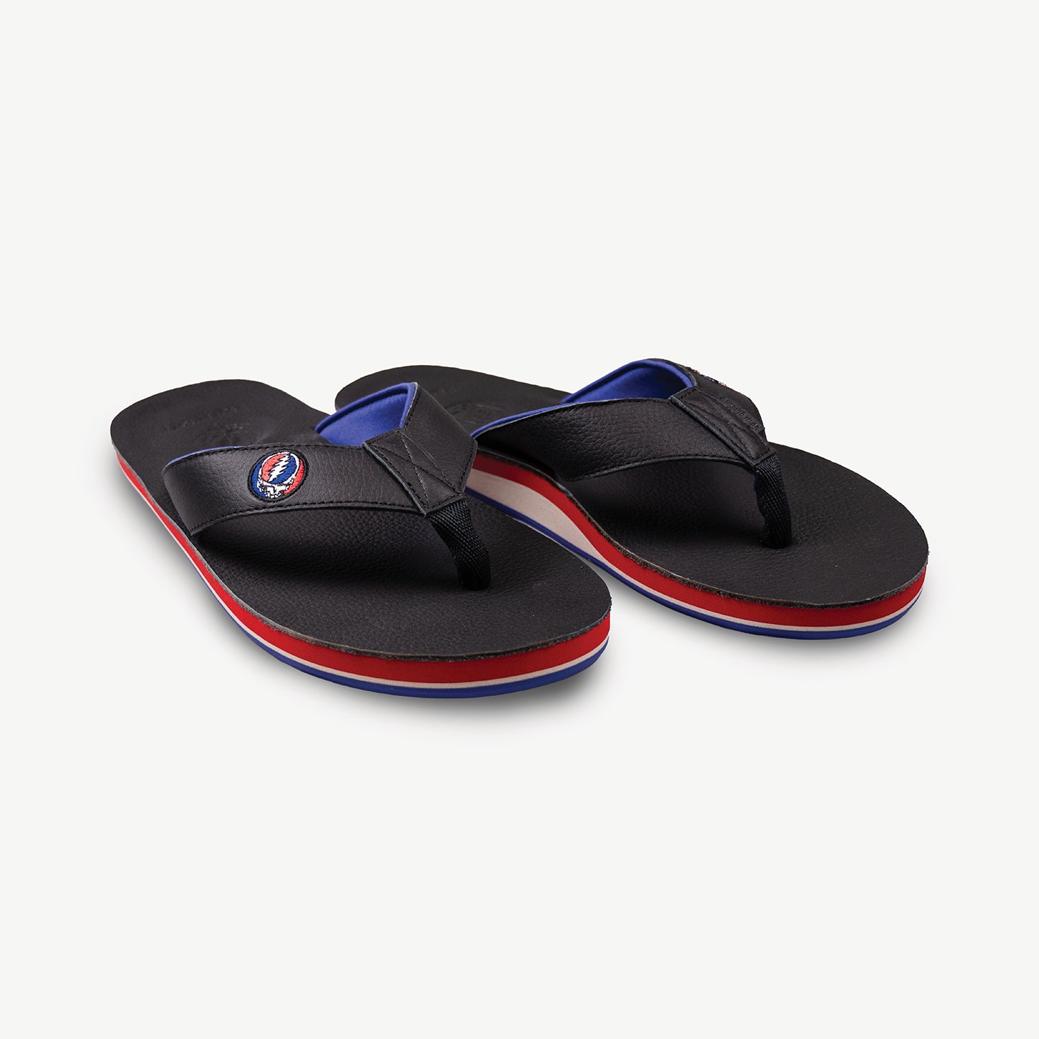 Grateful Dead x Hari Mari flip flops with Stealie logo patch