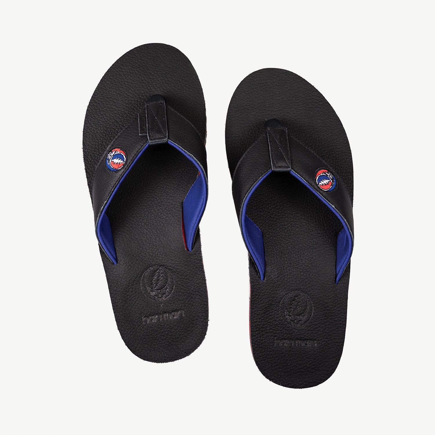 Grateful Dead x Hari Mari flip flops with Stealie logo