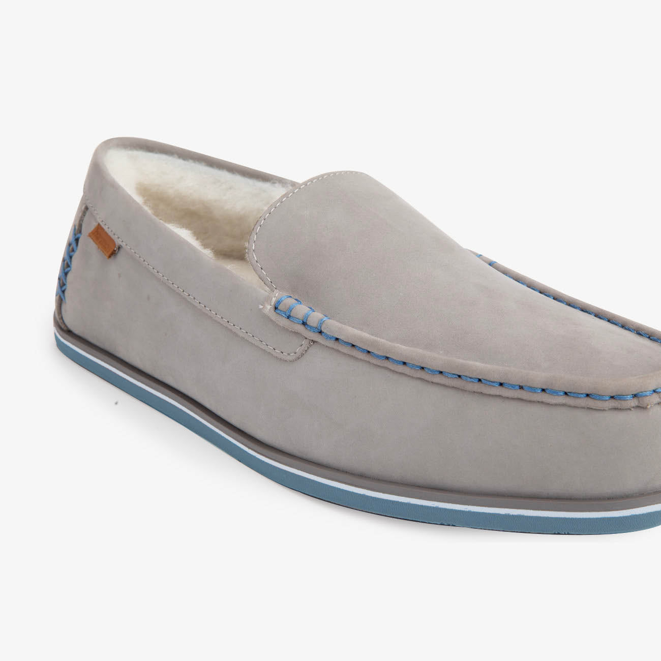 gray mens leather slippers with rubber soles