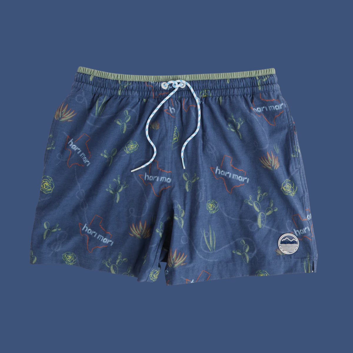 blue Texas-themed swim trunks from Hari Mari