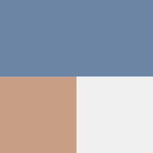 color swatch dusty blue, sand and white 