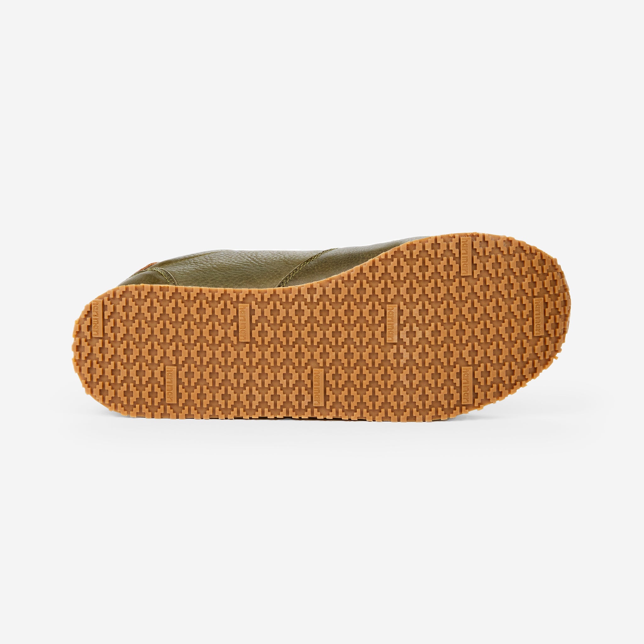 Bottom of Forest Green genuine leather Dos Santos LX Runners shows DiamondTread Outsole 