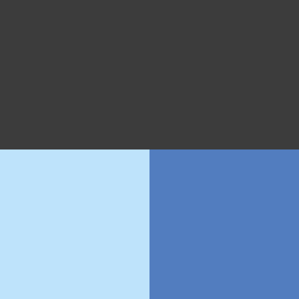 color swatch dark charcoal, light blue and blue 