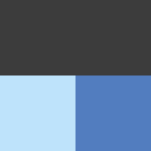 color swatch dark charcoal, light blue and blue 