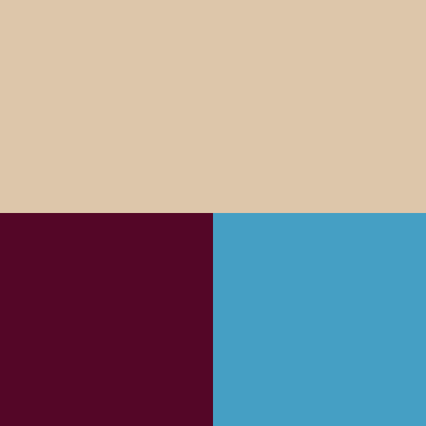 color swatch cream, maroon and turquoise 