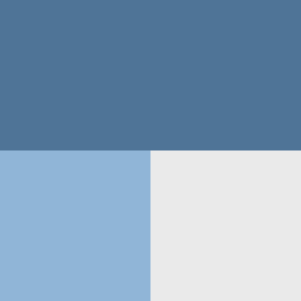 color swatch dusty blue, light blue and off white