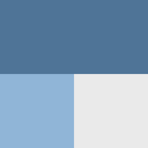 color swatch dusty blue, light blue and off white