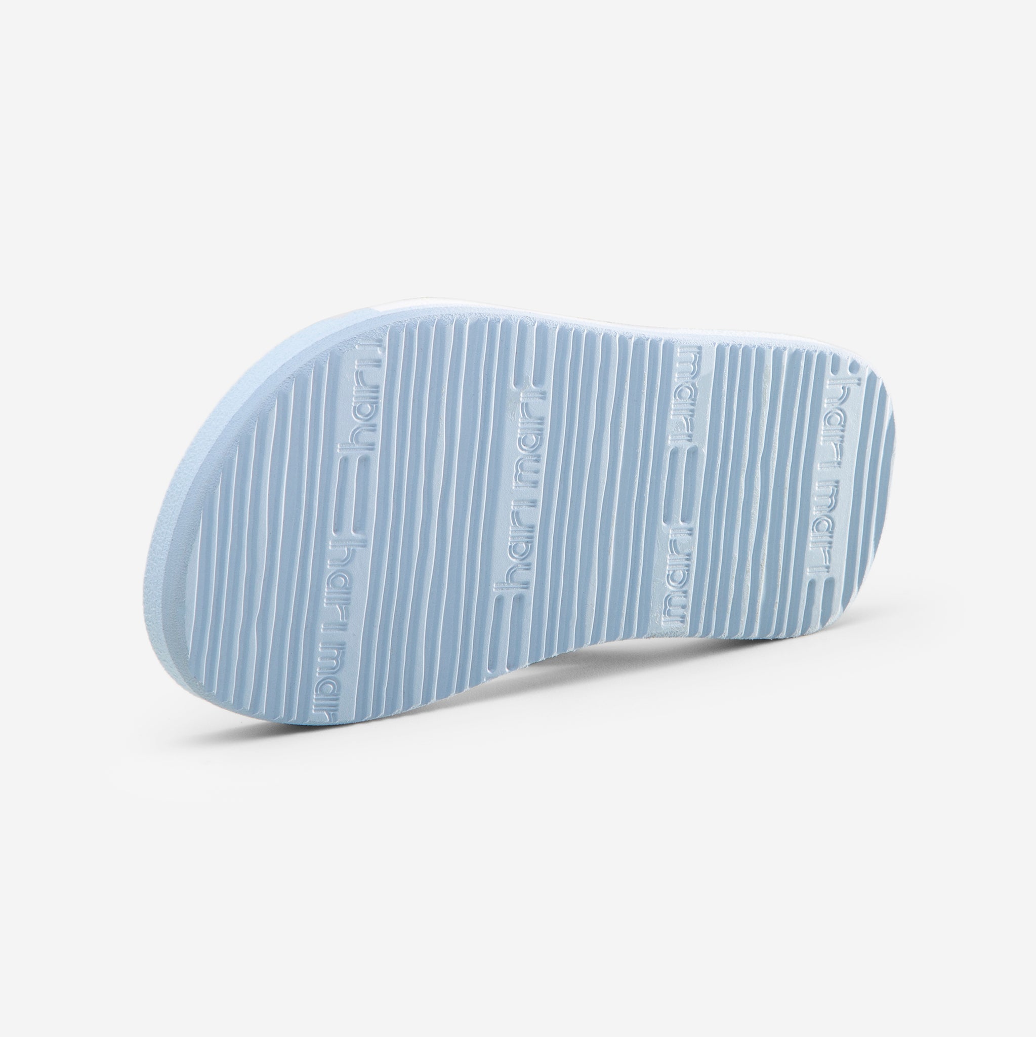 Hari Mari Kids Meadows Asana Glitter in Light Blue bottom of shoe rubber outsole on white background