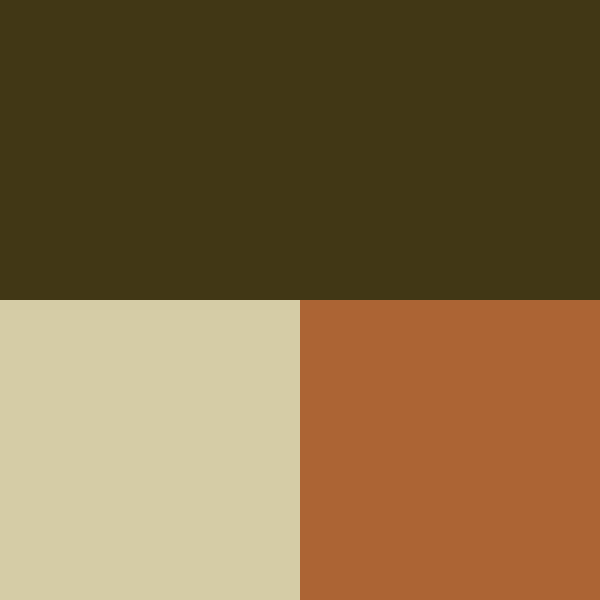 Color Swatch forest green, cream and orange
