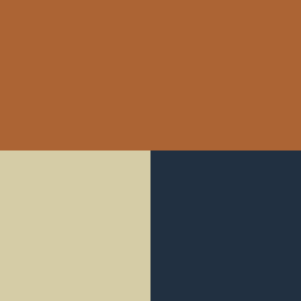 color swatch orange/wheat cream and navy