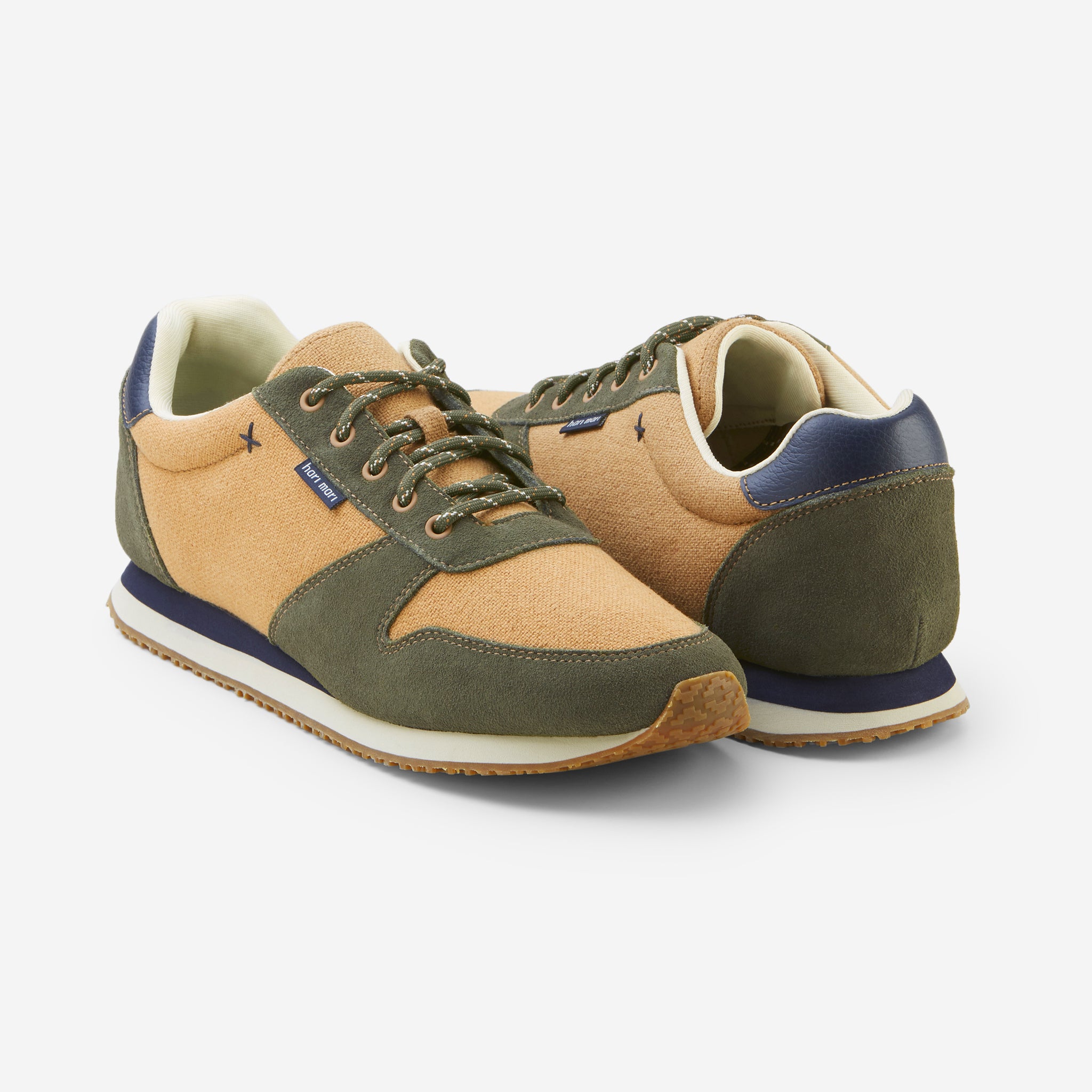 Dos Santos Retro Runner-Mens-Army-Front and Back View 