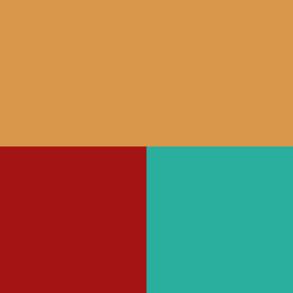 color swatch wheat red and turquoise 