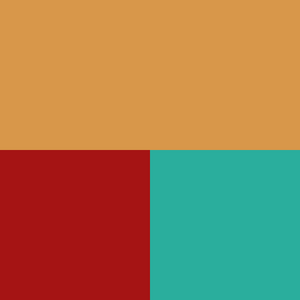 color swatch wheat red and turquoise 