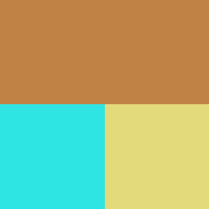 color swatch for leather flip flop sandals from Hari Mari with blue green and yellow stripe on strap
