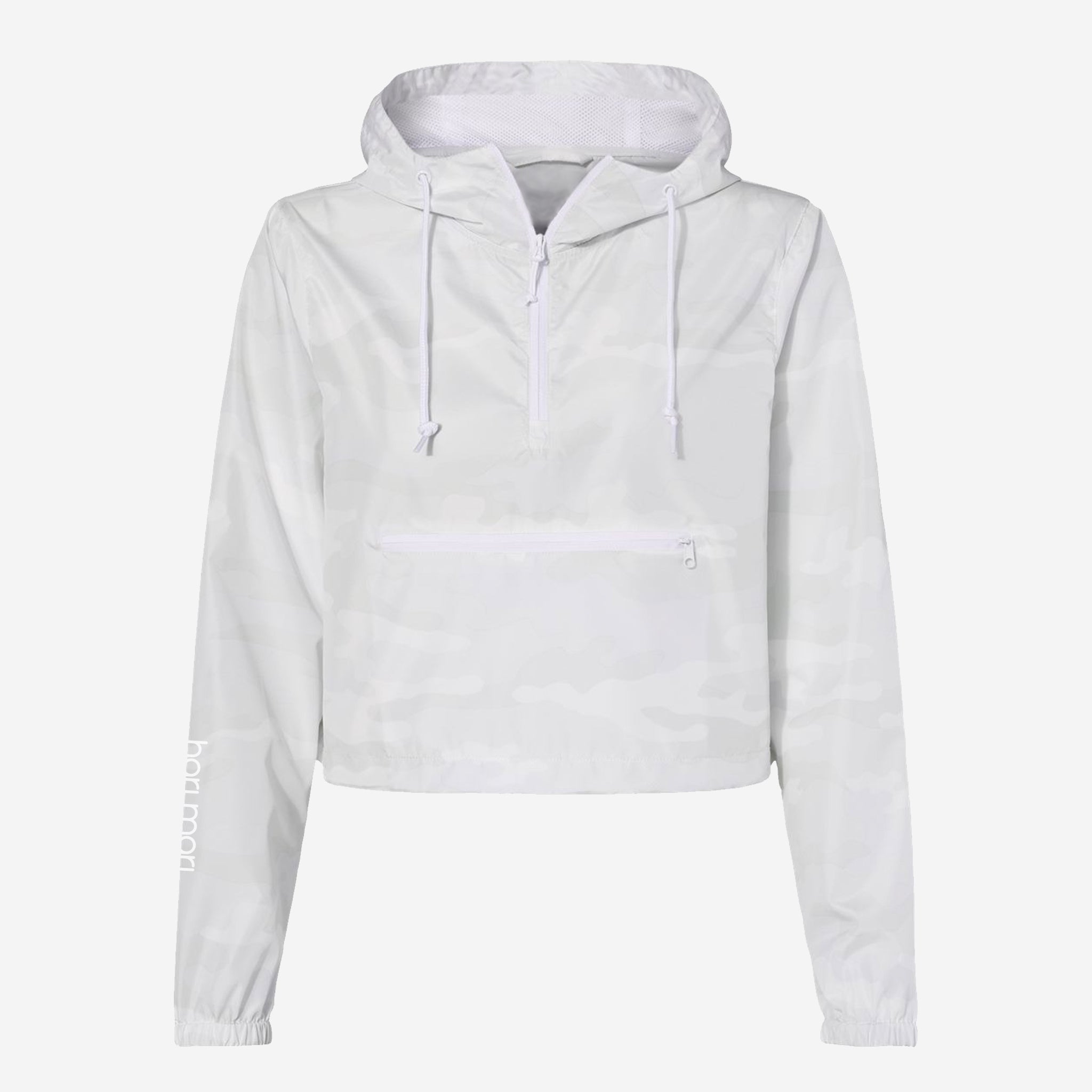women's white camo zip up windbreaker