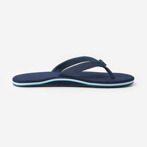 photo of navy blue flip flops 