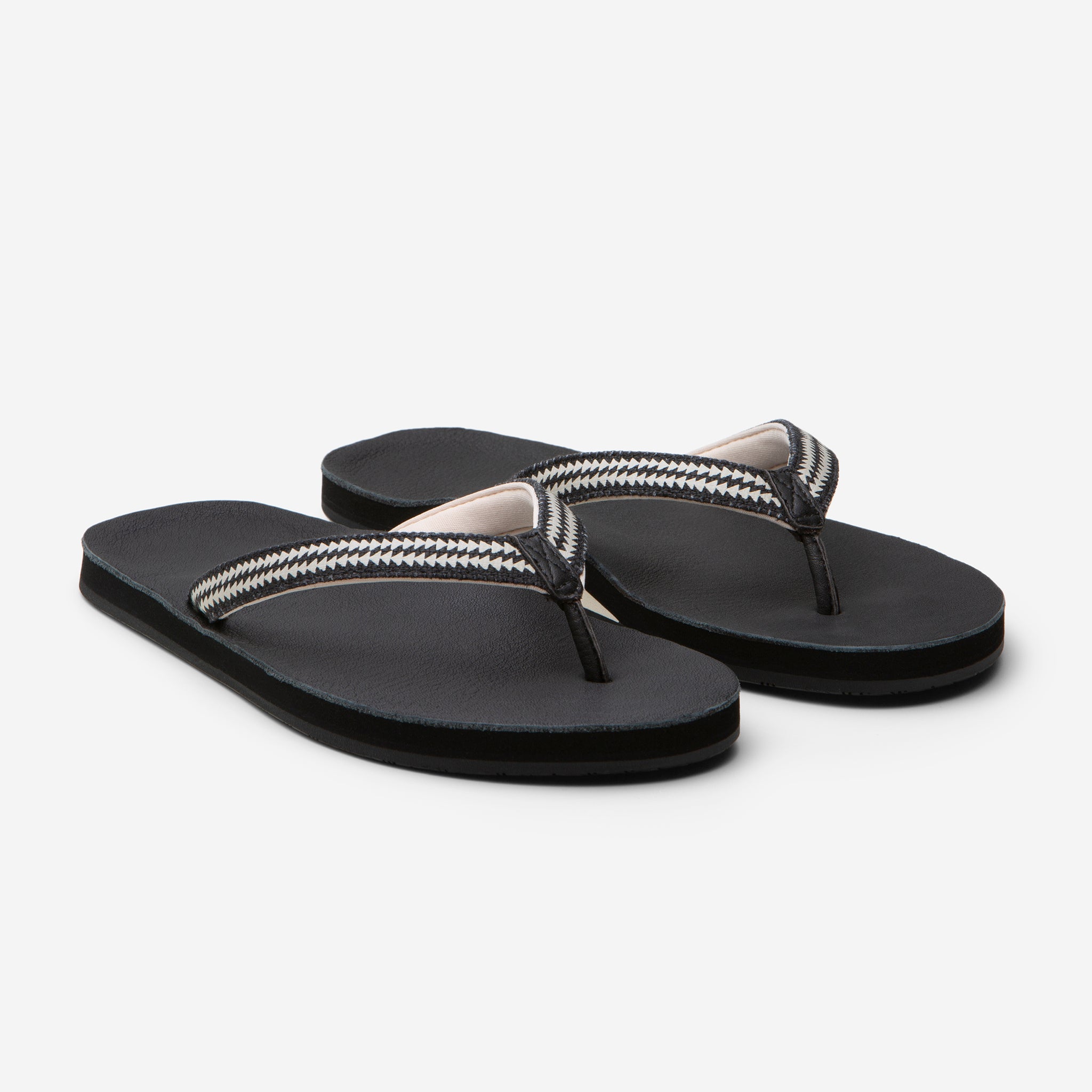 Hari Mari Women's Fields Flip Flop in Black  on white background
