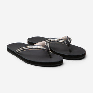 Hari Mari Women's Fields Flip Flop in Black  on white background