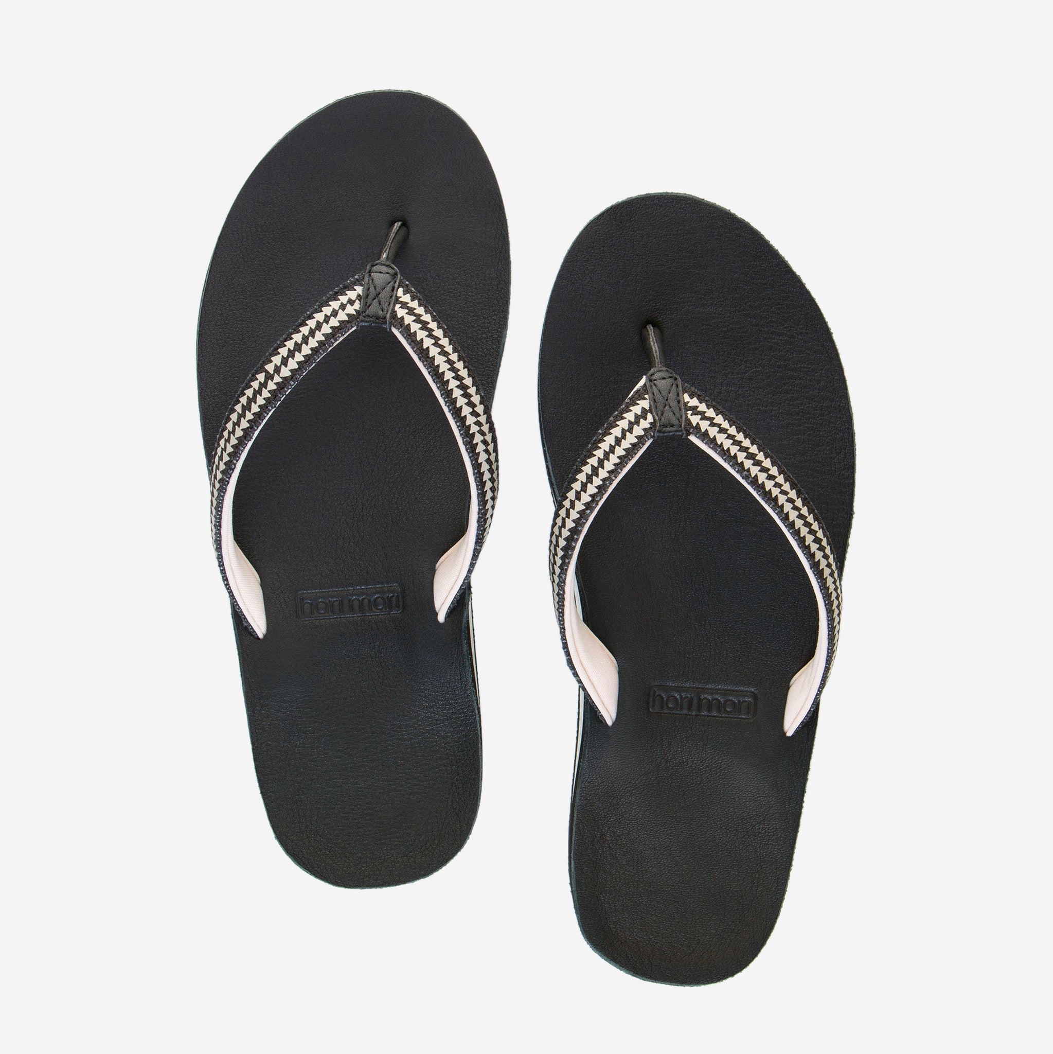 Hari Mari Women's Fields Flip Flop in Black  on white background