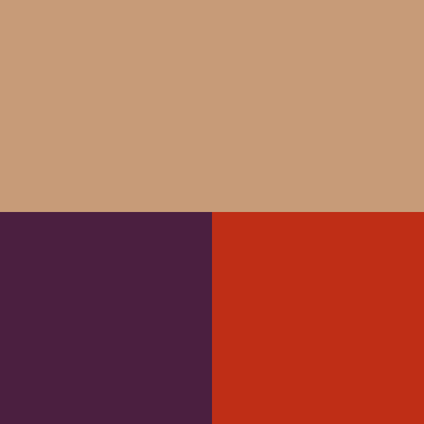 color swatch light tan, purple and reddish orange