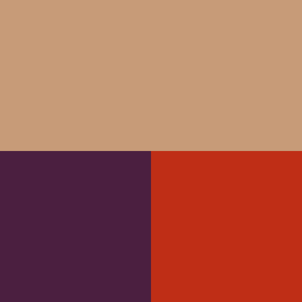 color swatch light tan, purple and reddish orange