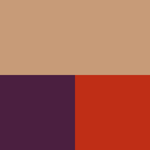 color swatch light tan, purple and reddish orange