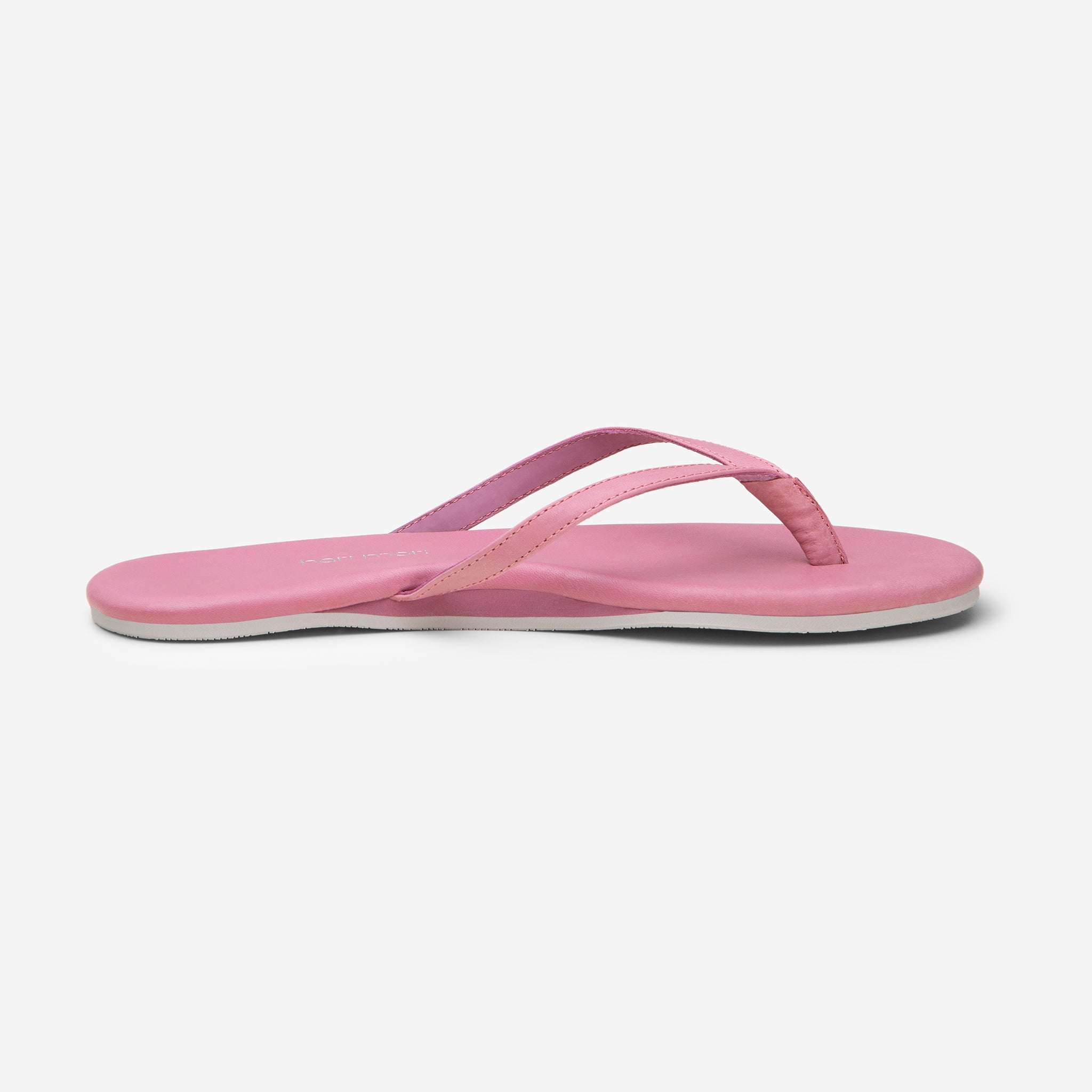 side profile of Hari Mari Women's The Mari Flip Flop in Rose on white background