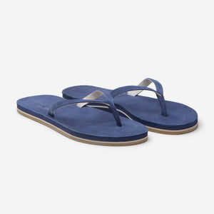 Hari Mari Women's Meadows Flip Flops in Navy on white background