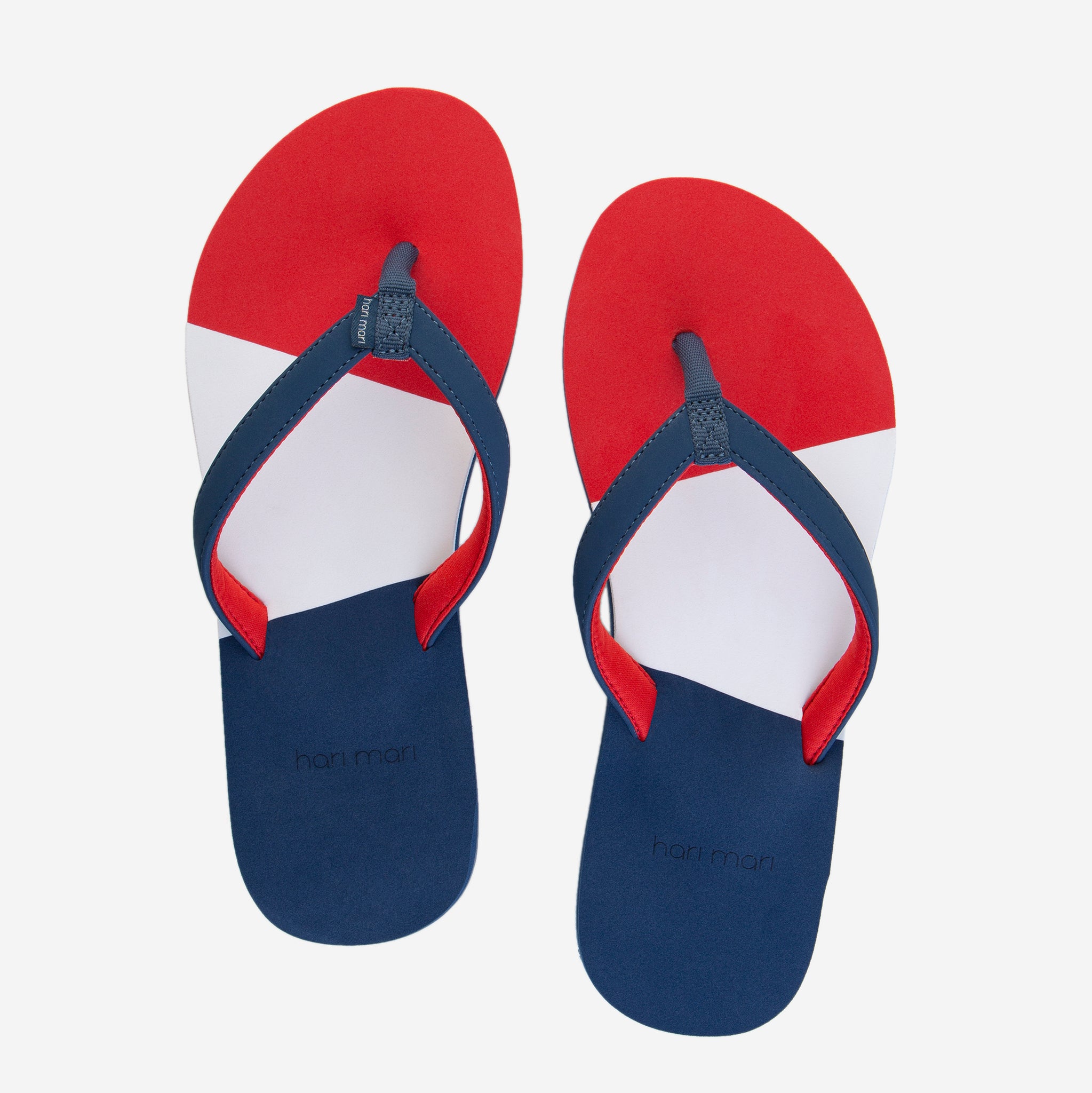 Red white hotsell blue flip flops