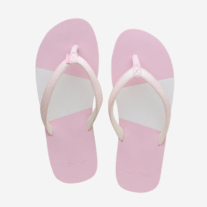 Hari Mari Youth Meadows Asana Glitter flip flops in Pink on white background